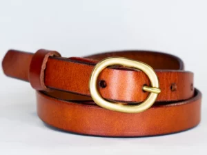 Uppdoo Tuscany Slim Leather Belt, Royal Tan