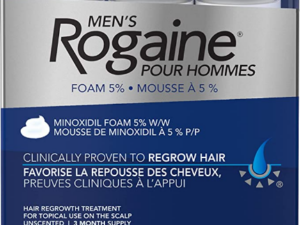 Rogaine Men’s Hair Loss & Thinning Treatment for Hair Regrowth, 5% Minoxidil Foam Extra Strength, 3 Month Treatment, white