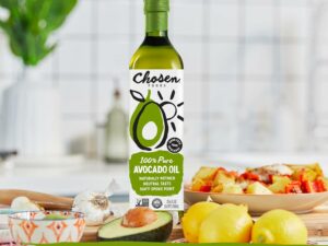 Chosen Foods 100% Pure Avocado Oil 25.3 oz, Non-GMO, for High-Heat Cooking-750ML